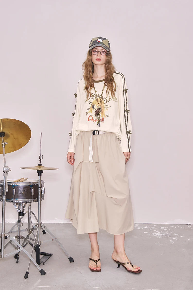 VILZSTUDIOS Oversized Long Bow Sleeve Top