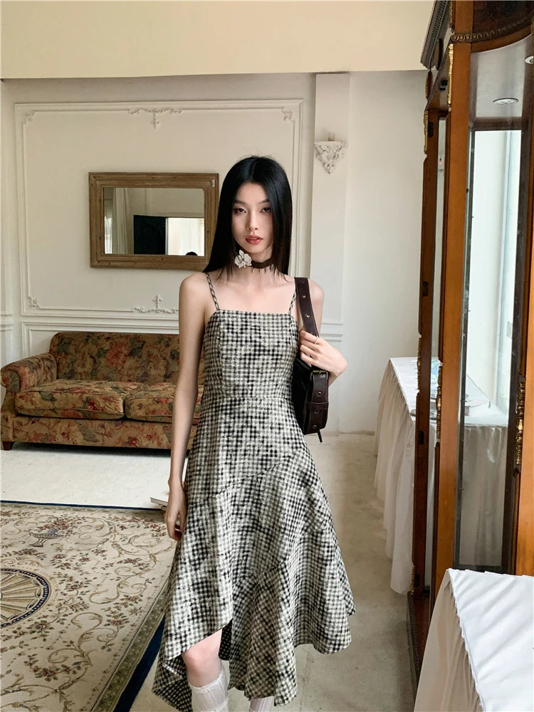 VILZSTUDIOS Chic Vintage Tie Dye Asymmetrical Dress