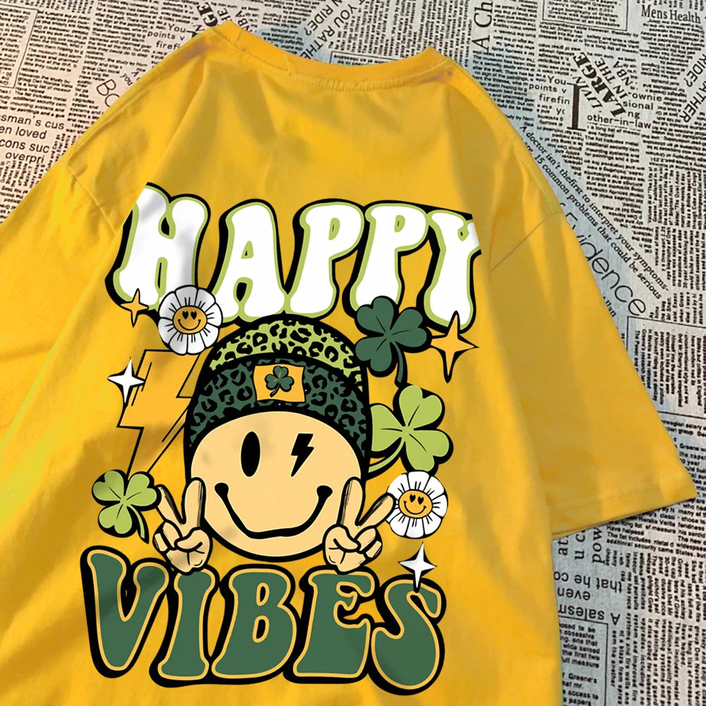 VILZSTUDIOS Happy Vibes Round Neck T-Shirt