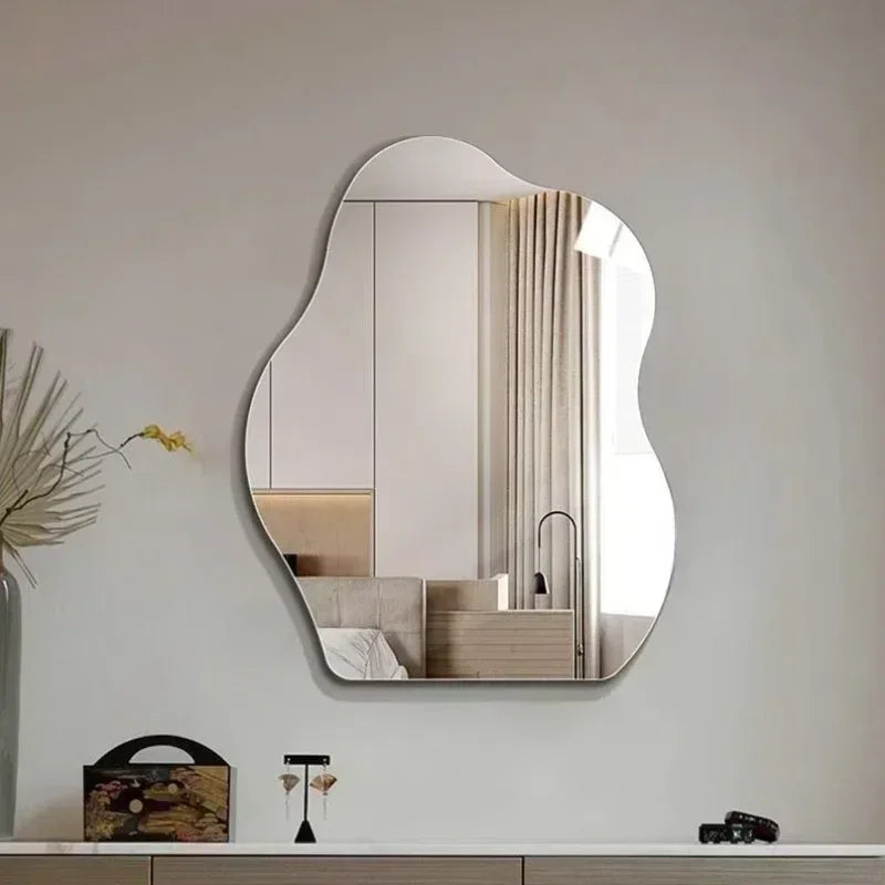 VILZSTUDIOS High Definition Acrylic Irregular Bathroom Mirror Wall Mirror Sticker Anti Shatter Non Glass Living Room Decorative Mirror