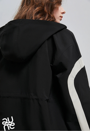 VILZSTUDIOS Contrasting Splicing Zipper Khaki Windbreaker Jacket