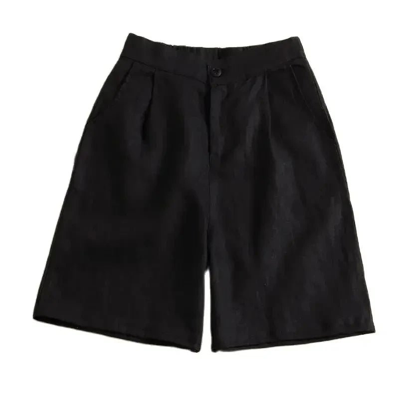 VILZSTUDIOS Comfy High Waist Linen Wide Shorts