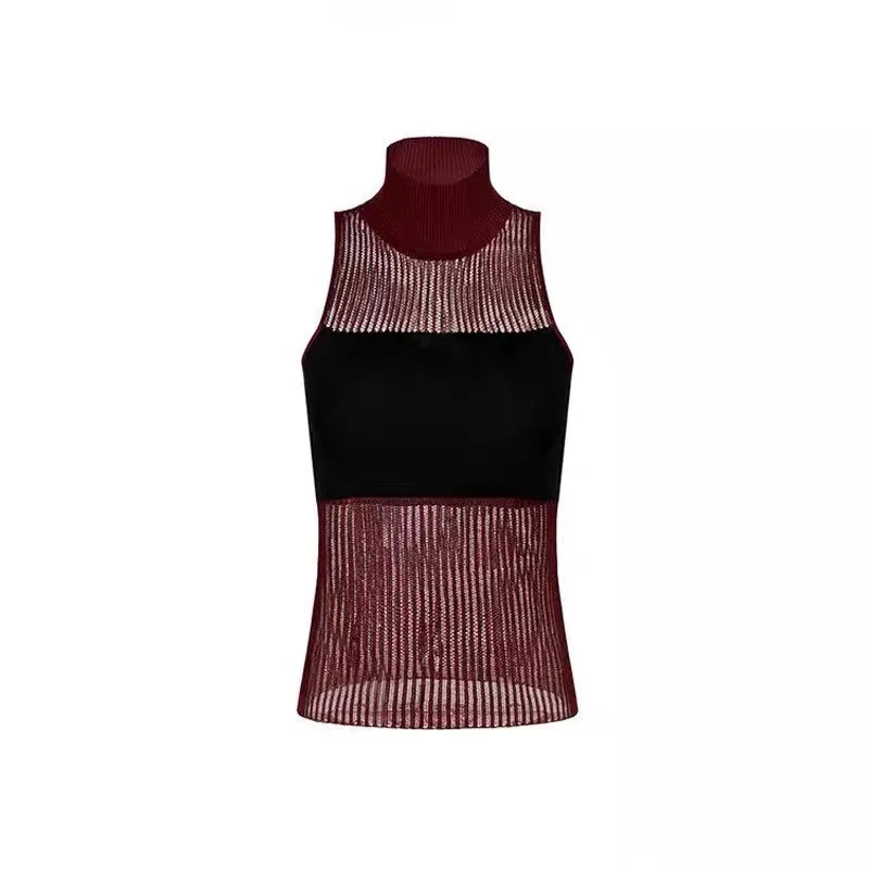 VILZSTUDIOS Grunge See-Through Halter Top