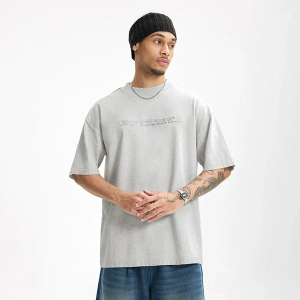 Vintage Embroidery Solid Color T-Shirt