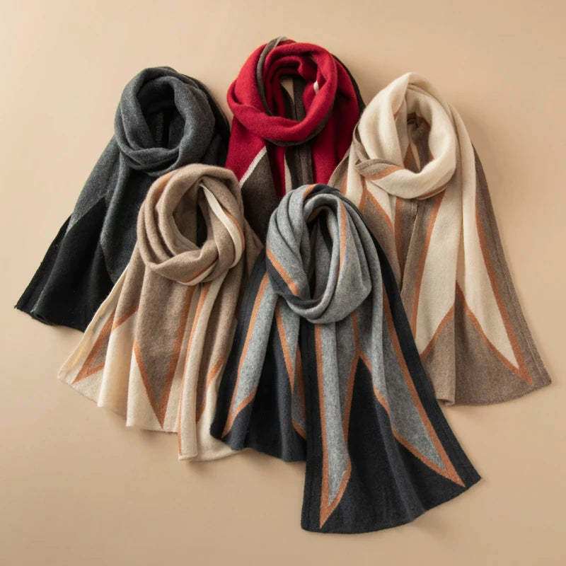 VILZSTUDIOS A-class High-quality 100% Cashmere New Cashmere Scarf 100% Knitted Warm Neck-Protecting High-end Fashion Wild Color in Winter.