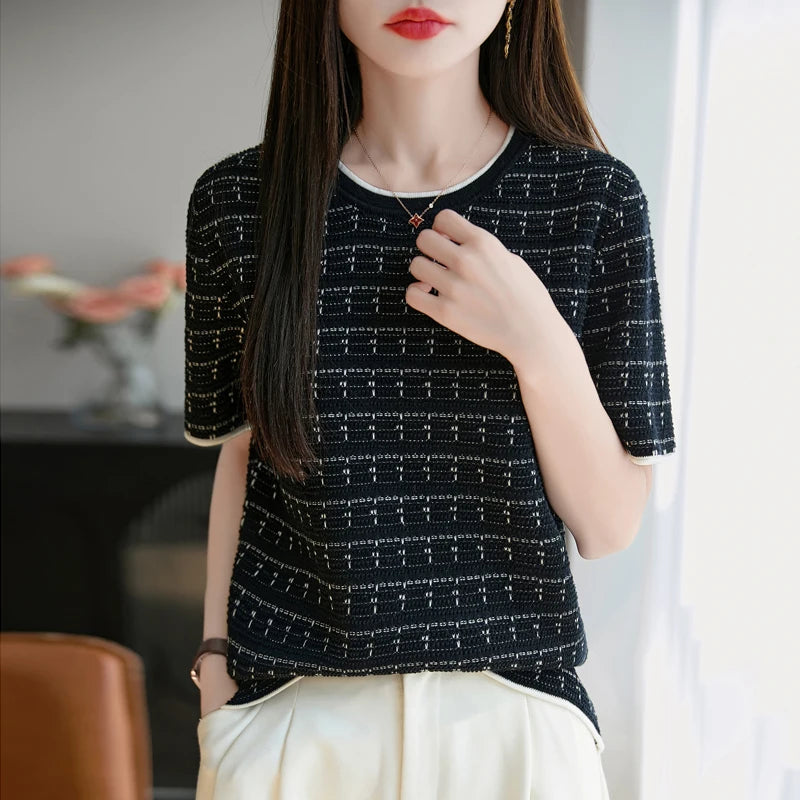 VILZSTUDIOS Basic Knitted Cotton T-Shirt