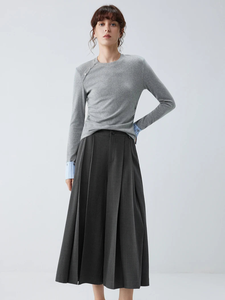 VILZSTUDIOS Stylish Flare Sleeve Buttoned Shoulder Top