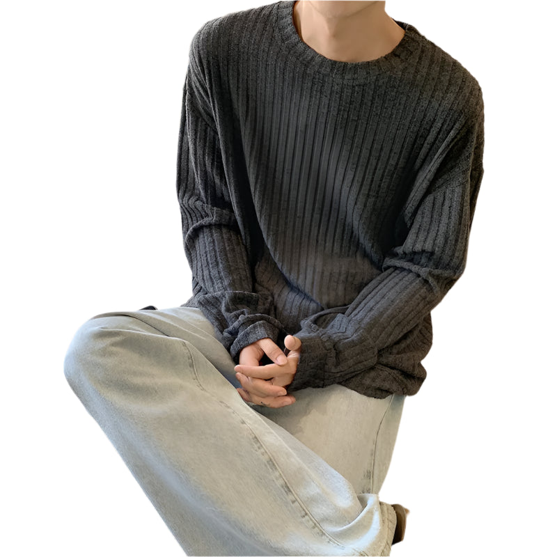 VILZSTUDIOS Oversized Striped Casual Long-Sleeved Sweater