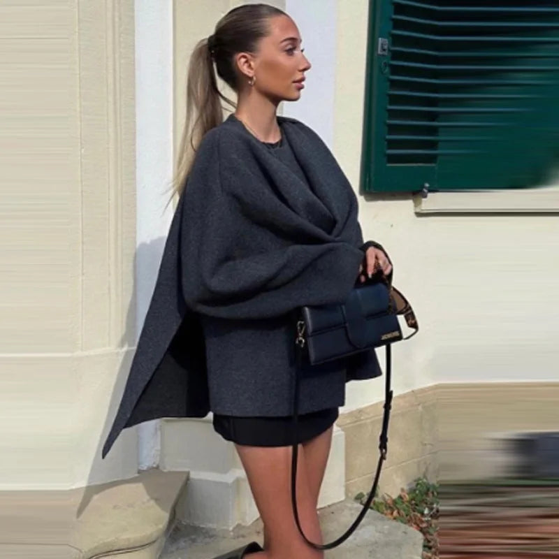 VILZSTUDIOS Elegant Knit Cloak Sweater
