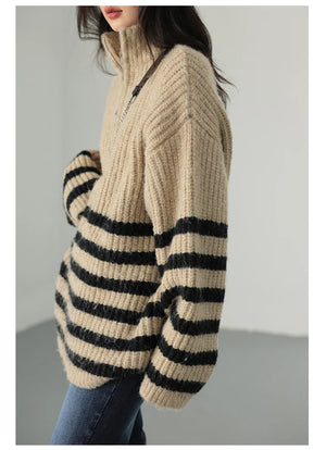 VILZSTUDIOS Cozy Chic Oversize Zip-Up Sweater