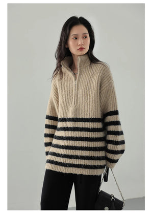 VILZSTUDIOS Cozy Chic Oversize Zip-Up Sweater