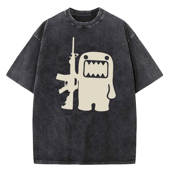 Vintage Washed Retro Domo Printed T-Shirt