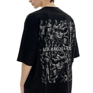 VILZSTUDIOS Oversized Graphic Print Cotton Goth T-shirt