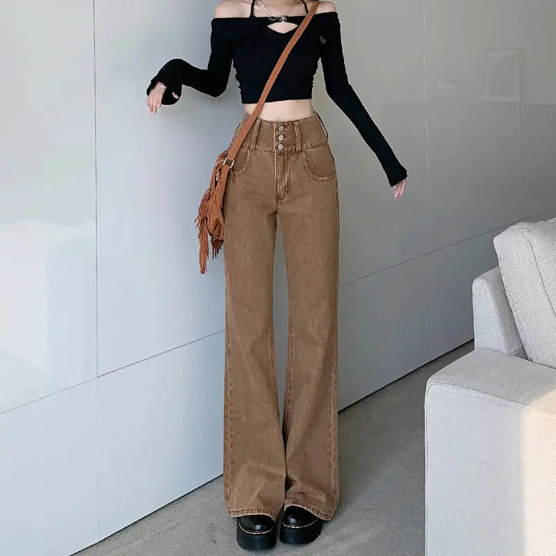 VILZSTUDIOS Vintage High Waist Flare Denim Pants