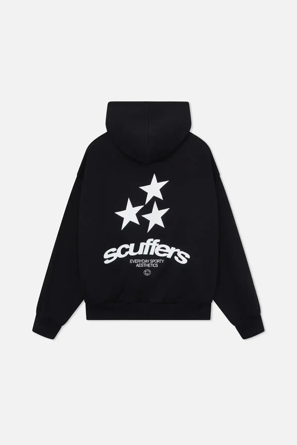 Modern Gothic Star Print Oversized Hoodie