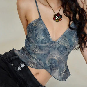 VILZSTUDIOS Trendy Printed V-Neck Tank Top