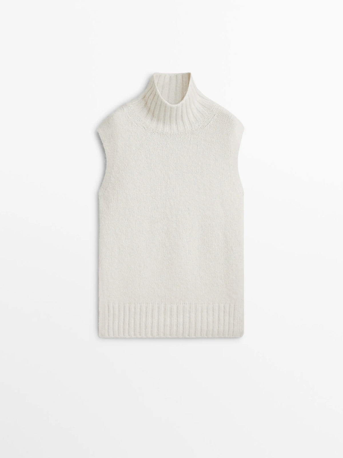 VILZSTUDIOS Classic Sleeveless Beige Knitted Sweater
