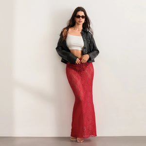 VILZSTUDIOS Sheer Lace Maxi Skirts for Party