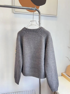 VILZSTUDIOS Flower Embroidered Sweater