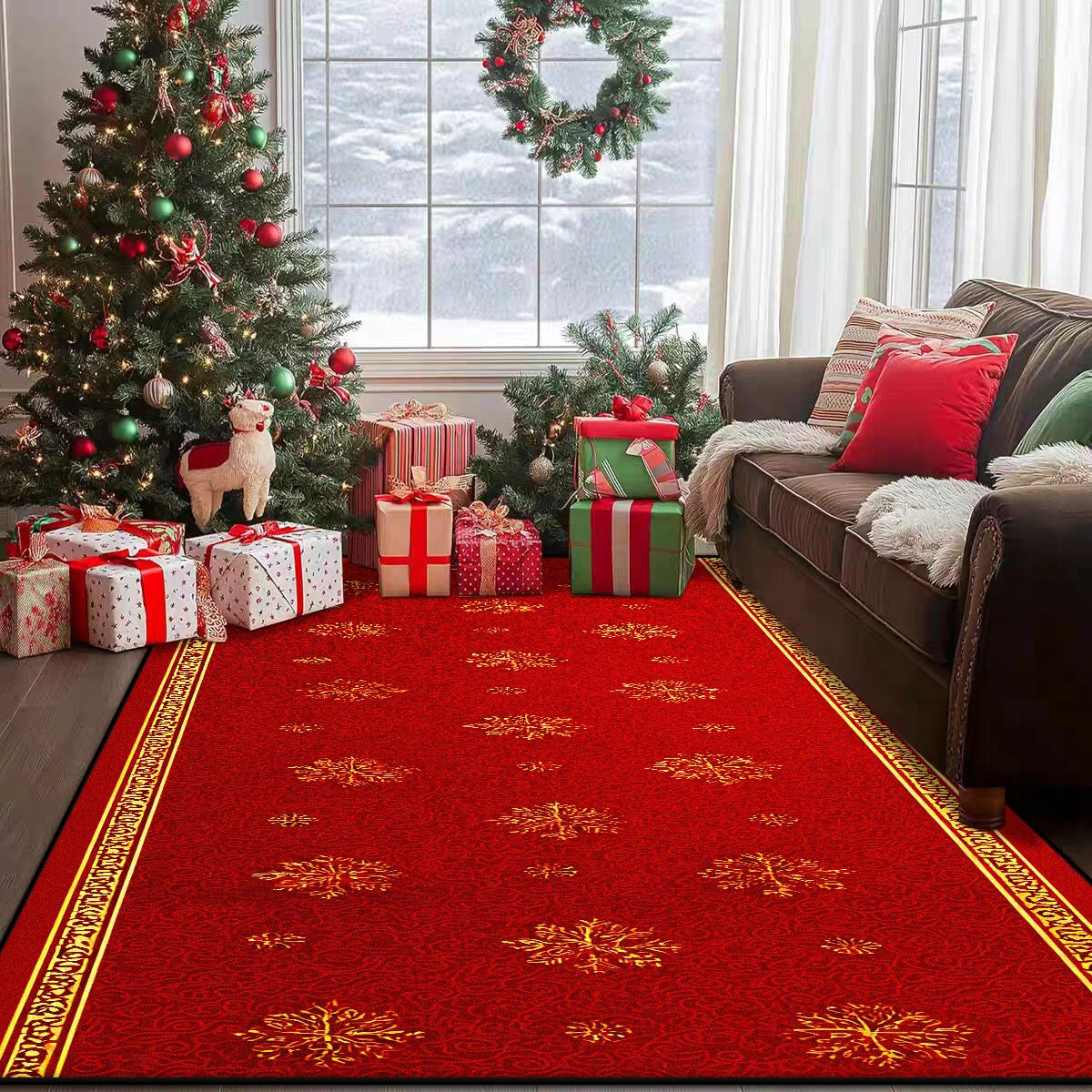 VILZSTUDIOS Luxurious Festive Red Rugs