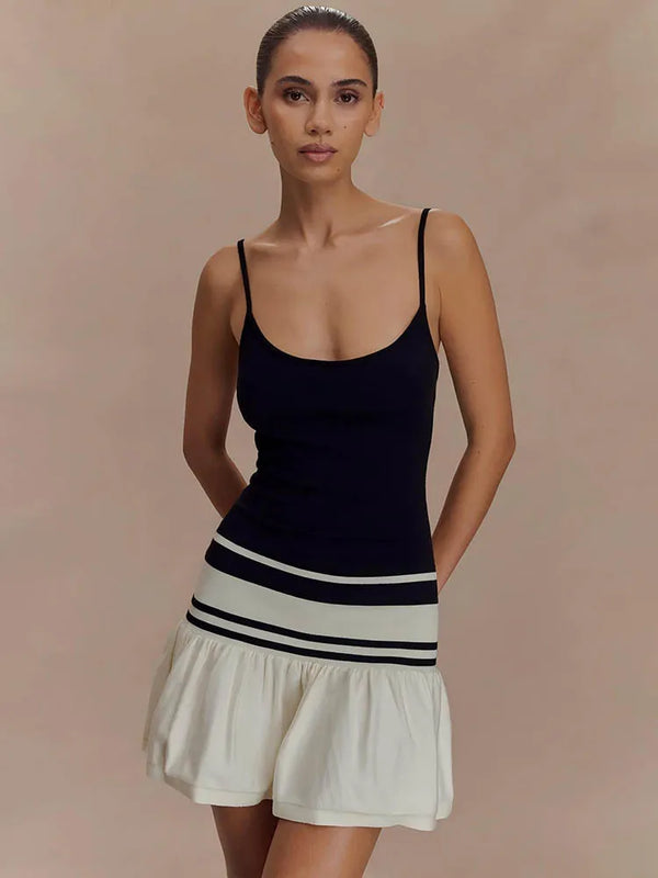 Elegant Summer Patchwork Sexy Mini Dress