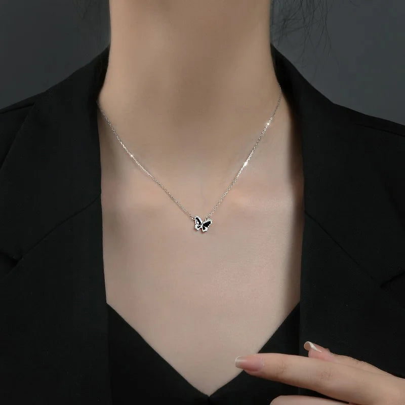 VILZSTUDIOS Elegant Clear CZ Butterfly Necklace