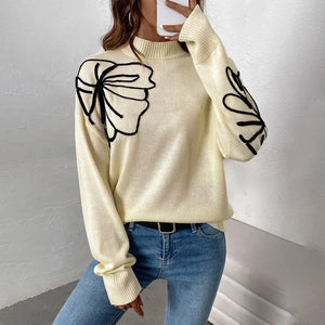 VILZSTUDIOS Floral Oversized Knit Sweater