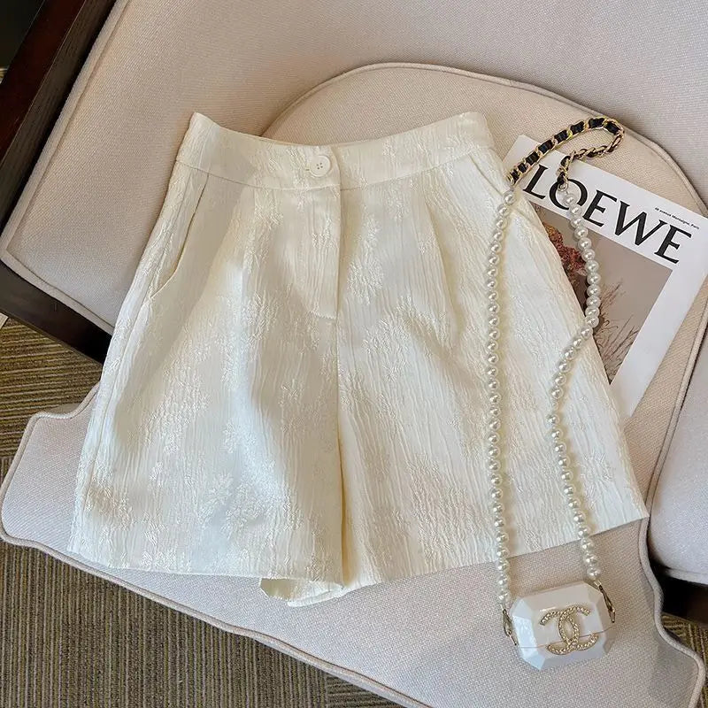 VILZSTUDIOS Chinese Retro Jacquard High Waist Shorts