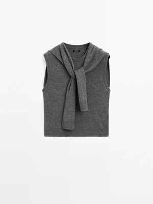 VILZSTUDIOS Grey Knit Sleeveless Sweater