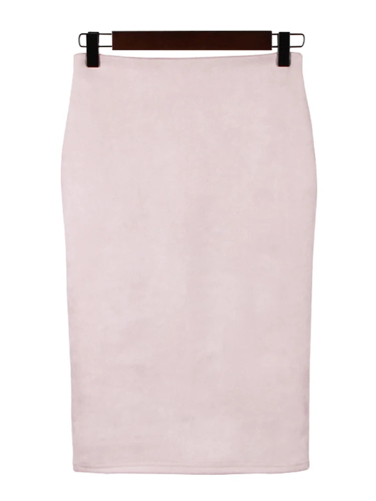 VILZSTUDIOS High Waist Suede Pencil Skirt