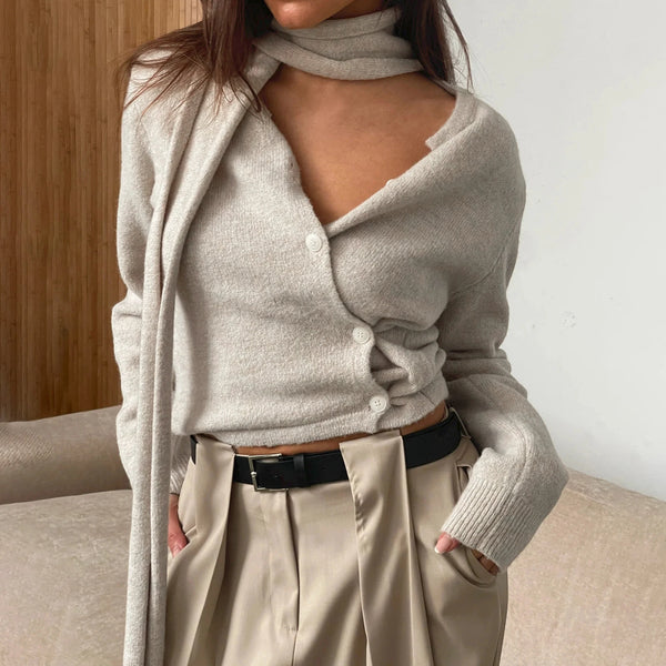 Casual Knit Button-Up Cardigan