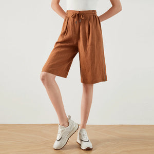 VILZSTUDIOS High Waist Linen Summer Shorts Pants