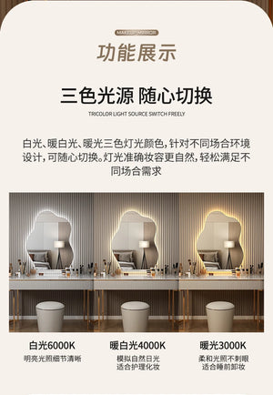 VILZSTUDIOS Wavy Wall Mirror Living Room Decoration Modern Art Vanity Aesthetic Large Size Mirror Fashion Espelhos Lounge Suite Furniture