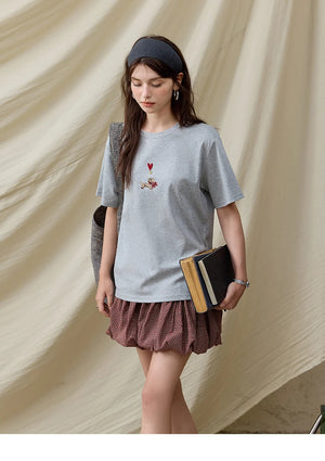 VILZSTUDIOS Basic Dog Embroidery T-Shirt