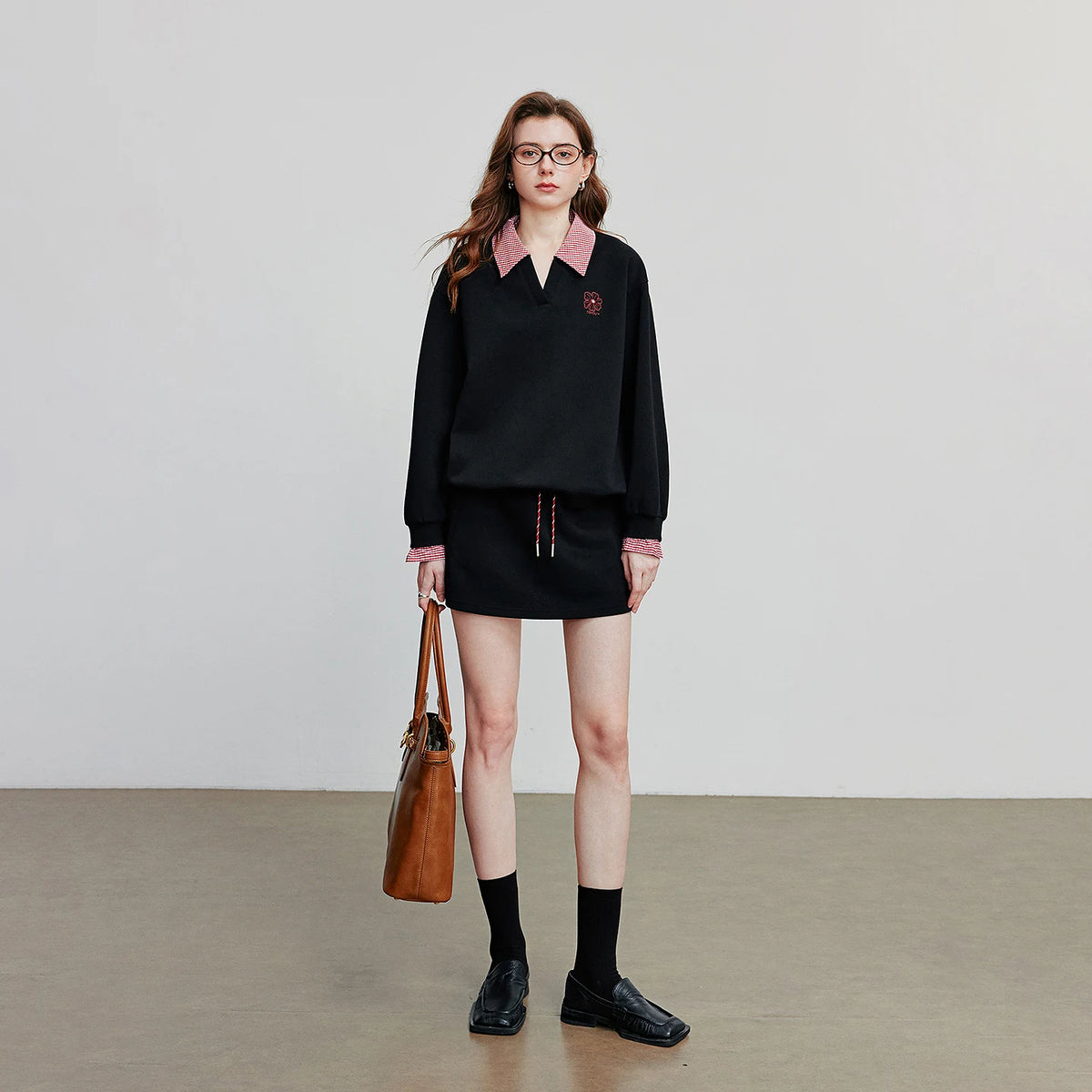 VILZSTUDIOS Stylish Autumn Cotton Casual Mini Skirt