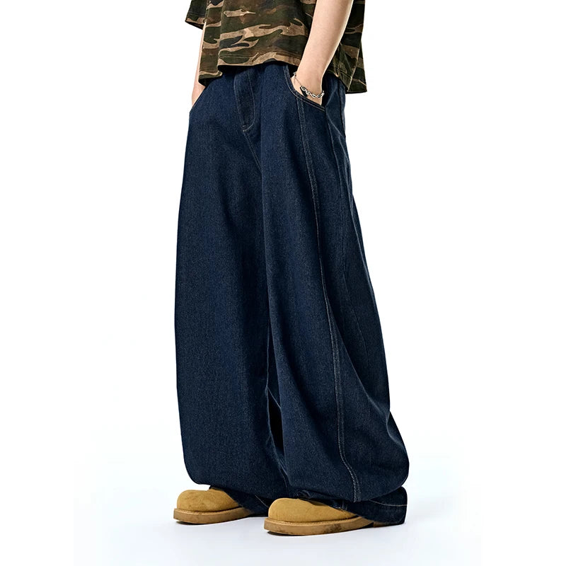 VILZSTUDIOS Vintage Washed Baggy American Denim Jeans