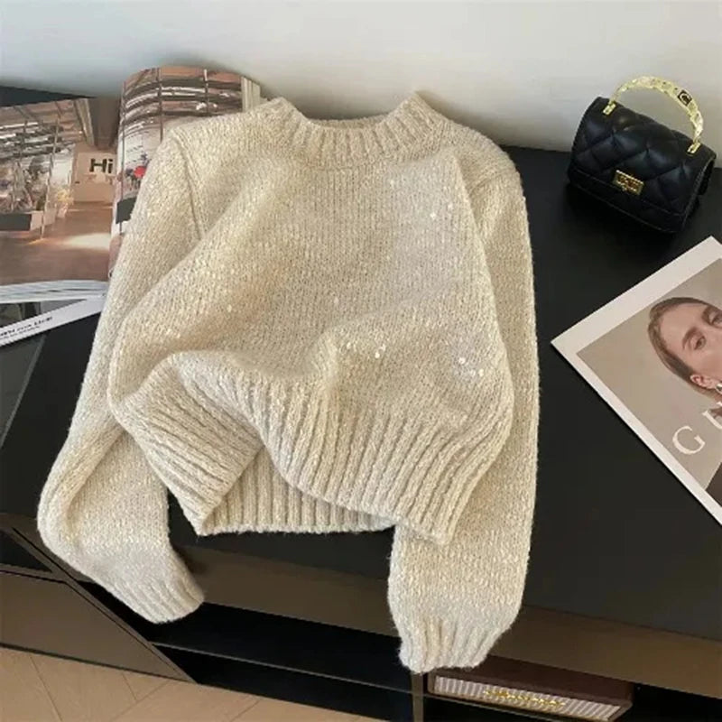 VILZSTUDIOS Sequin Thick Loose Knitted Sweater