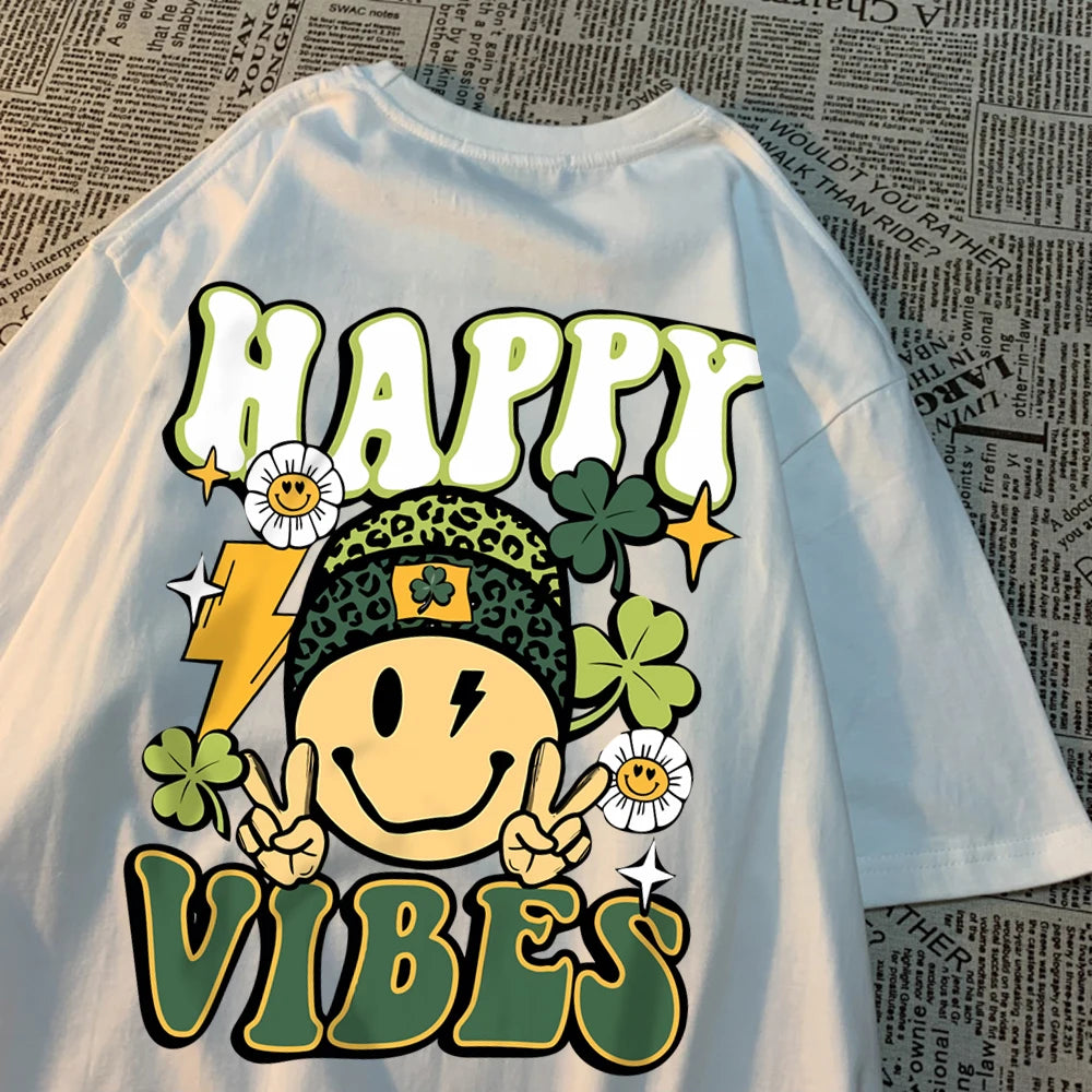 VILZSTUDIOS Happy Vibes Round Neck T-Shirt
