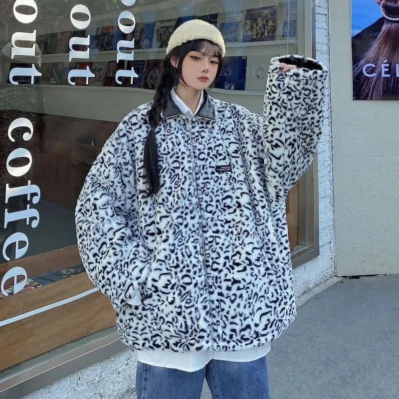 VILZSTUDIOS Leopard Print Oversized Jacket