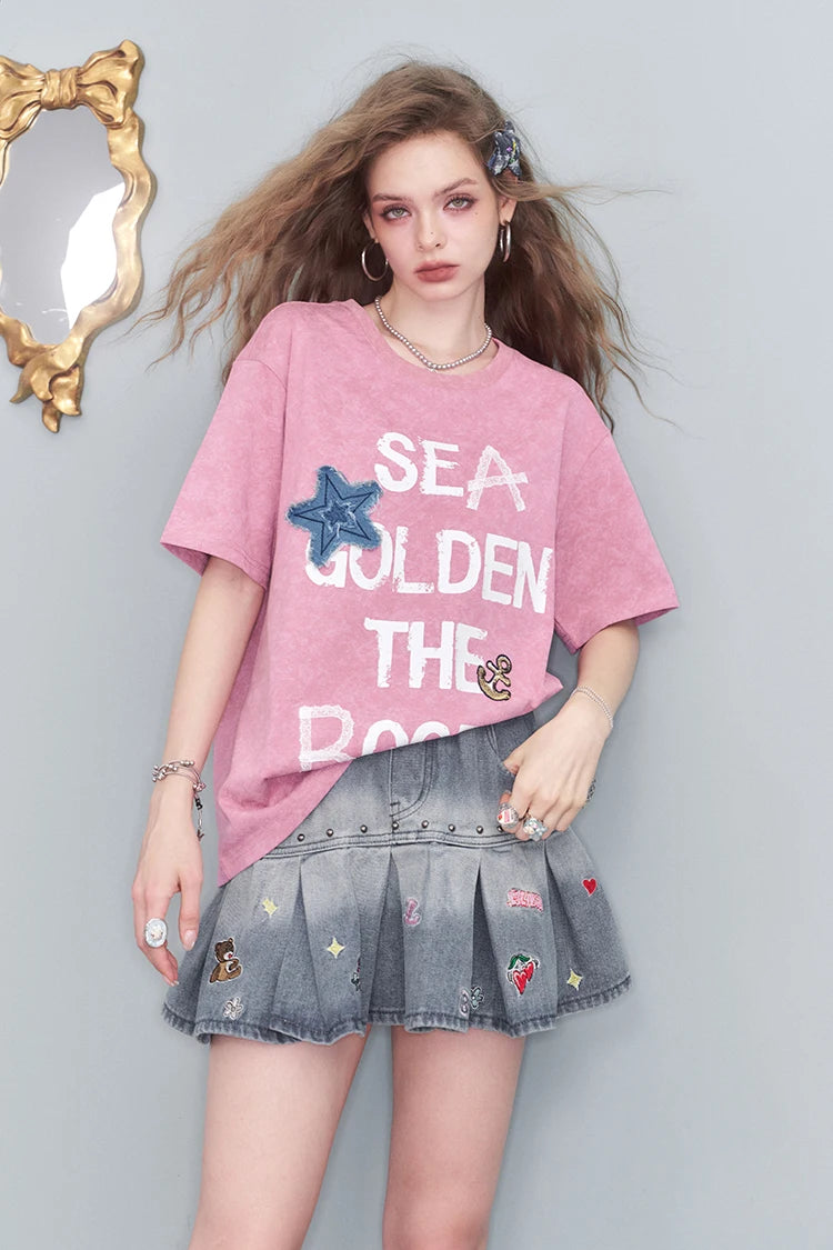 VILZSTUDIOS Casual Sea Star Graphic T-Shirt