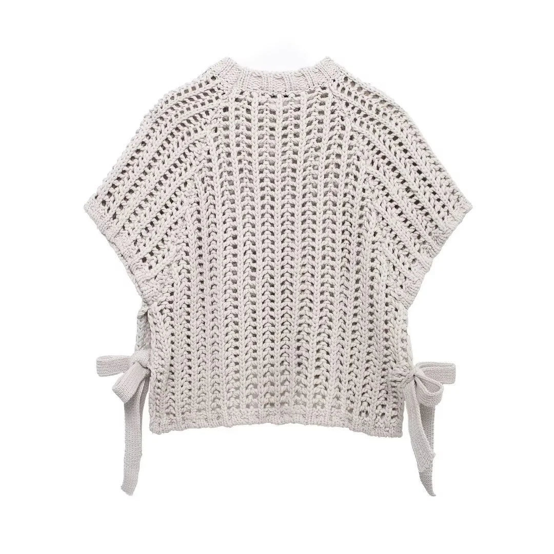 VILZSTUDIOS Retro Knitted Hollow Out Sweater