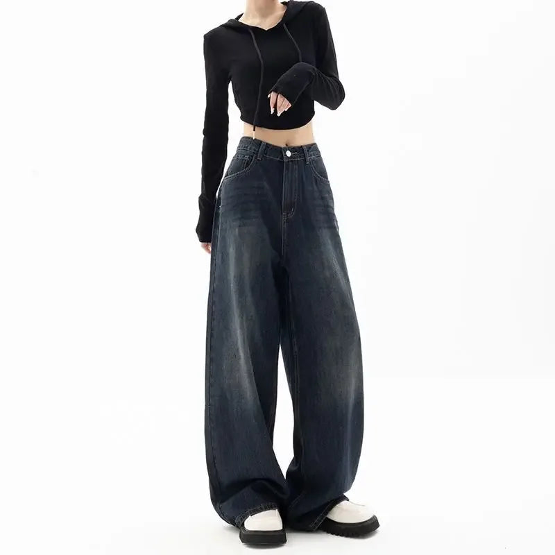 VILZSTUDIOS Retro Loose High Waist Wide Jeans