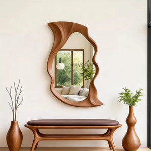 VILZSTUDIOS Wall Universal Mirror Decorate Luxury Designer Wood Bathroom Girls Mirror Gothic Aesthetic Salon Specchio Home Decor