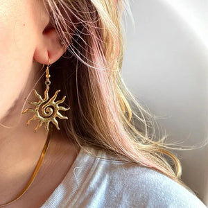 VILZSTUDIOS Large Swirl Sun Spiral Celestial Earrings