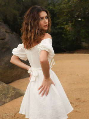 VILZSTUDIOS Elegant One Shoulder Puff Sleeve Dress