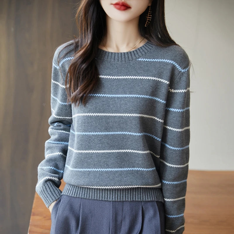 VILZSTUDIOS Classic Striped Knitted Sweater