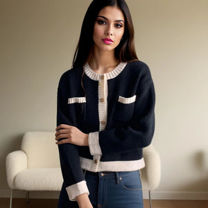 VILZSTUDIOS Chic Knit Contrast Cardigan