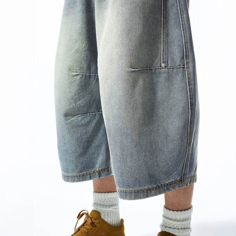 VILZSTUDIOS Vintage Distressed Washed Men's Capri Shorts