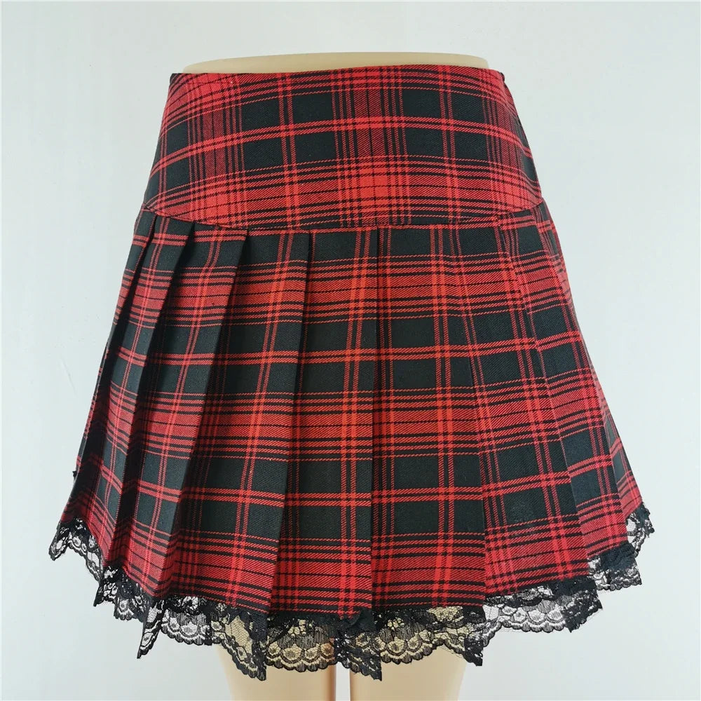 VILZSTUDIOS Gothic Punk Black High Waist Mini