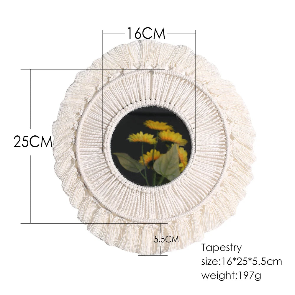 VILZSTUDIOS Macrame Mirror Wall Decoration Boho Home Decor Mirrors for Bedroom Wall Mirrors for Living Room Baby Room Decoration Nursery